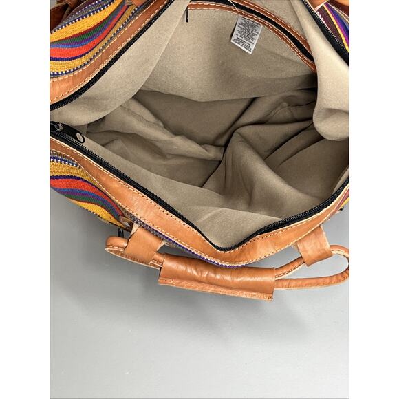 Weekend Traveler Bag Large Crossbody Southwestern Boho Colorful Made Guatemala - Picture 11 of 14